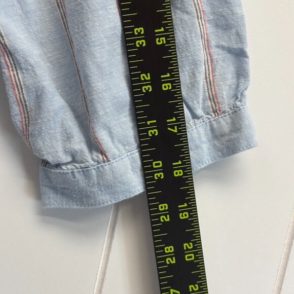 Old Navy Striped Chambray Dress Women Small Prairie Peasant Trad Wife Homestead - Picture 10 of 10